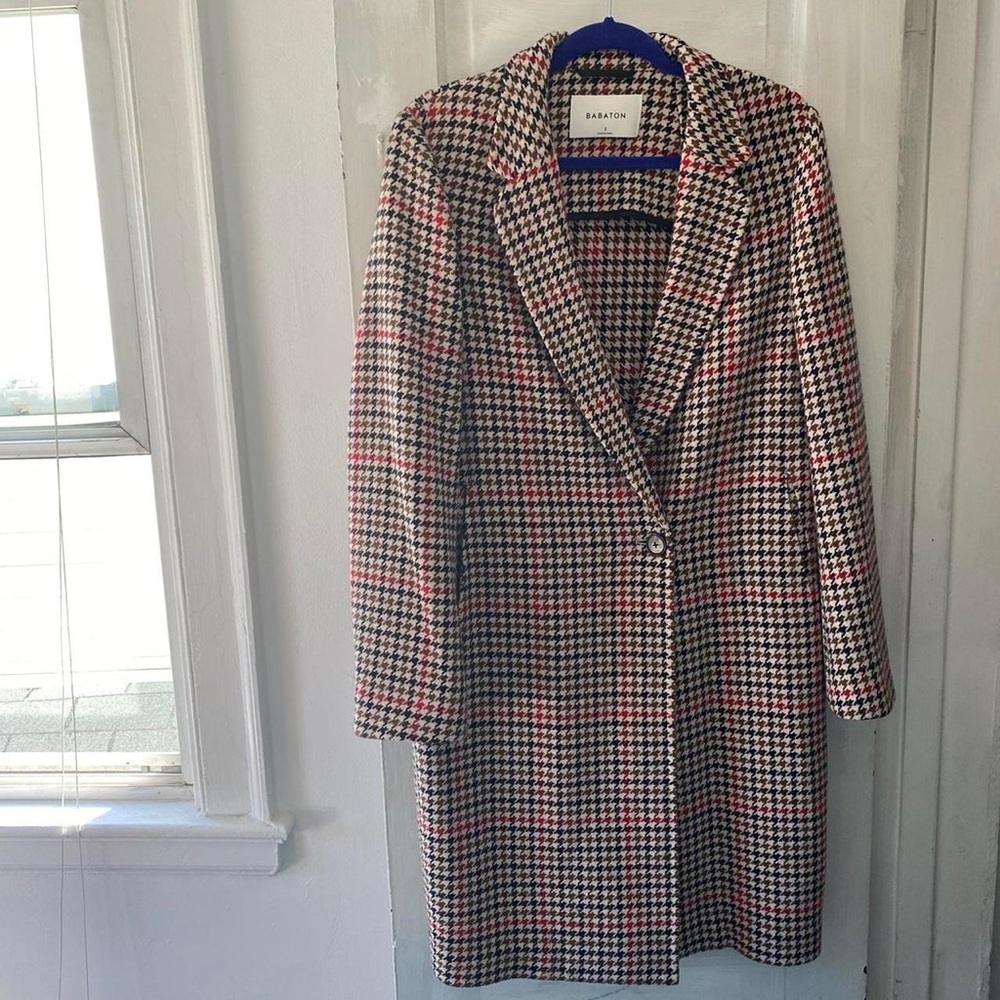 Babaton Houndstooth Coat - Black and Tan - Picture 3 of 15